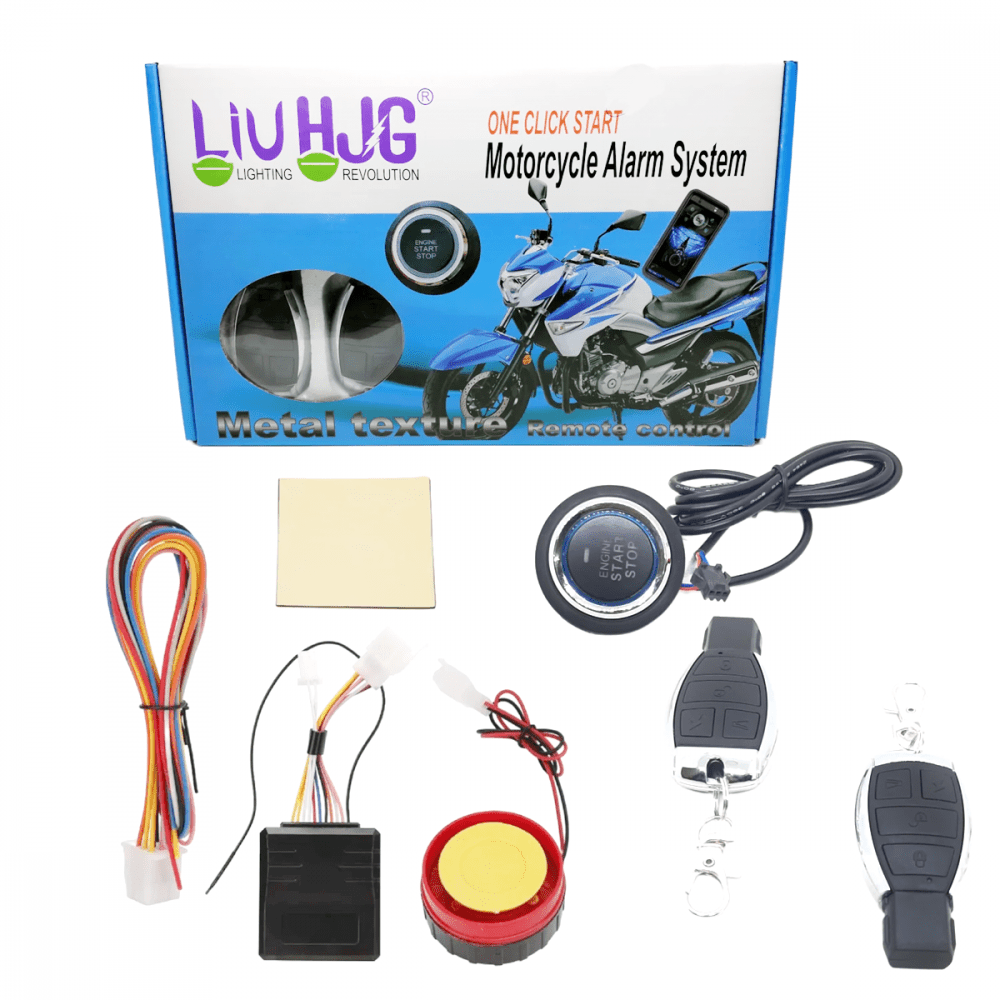 HJG Push Start Bluetooth App Remote Security Lock Anti Theft Alarm System For Bike Motorcycle Suzuki, Yamaha, Honda