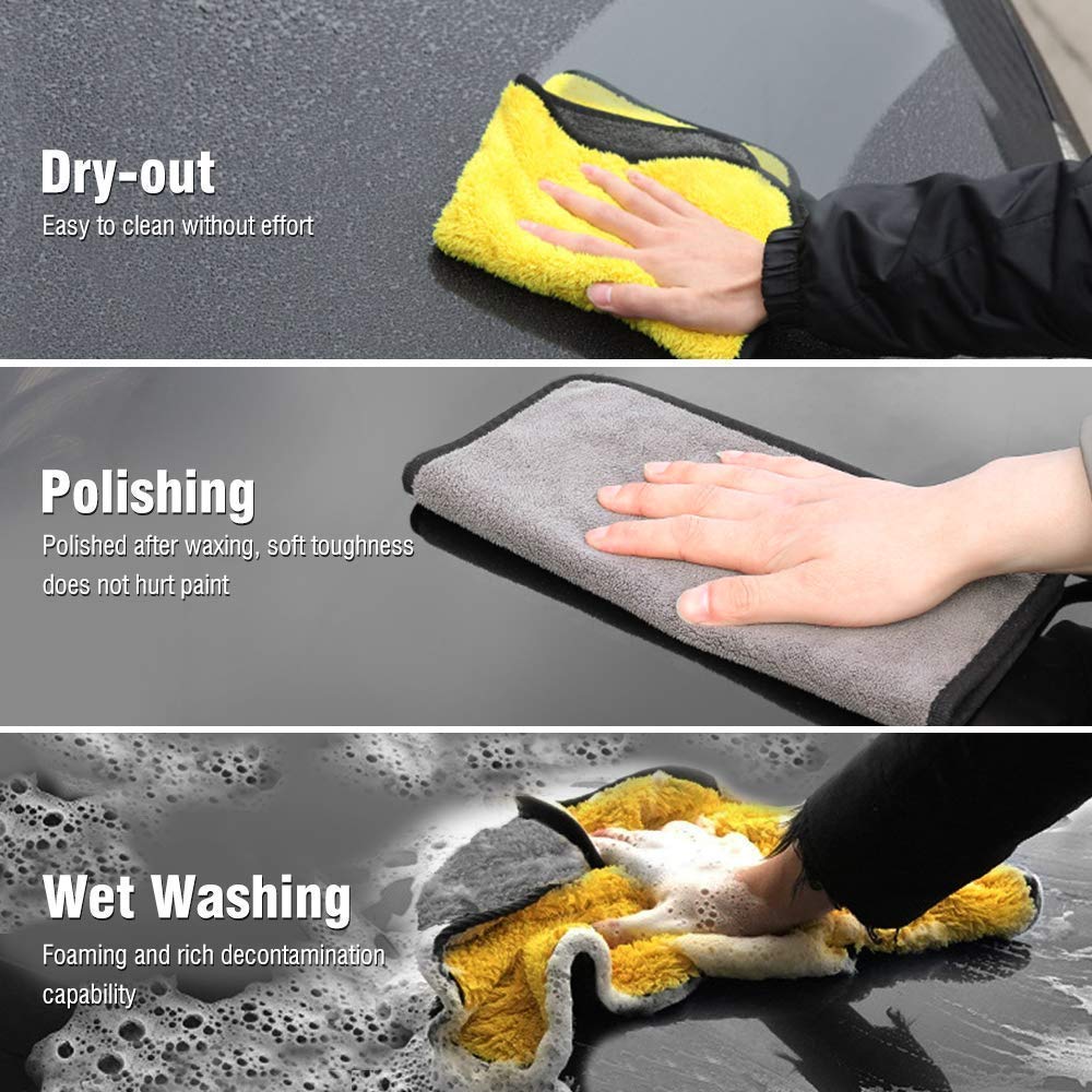Microfiber Cleaning Cloth 650 GSM for Car & Motorbike- Pack of 1 (40 x 40 cm) for Home & Kitchen, Mobile, Laptop, Office- Lint Free Dual Layer Ultra-Thick Super Absorbent Towel