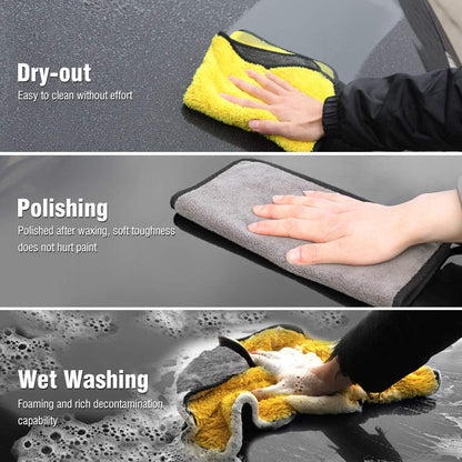 Microfiber Cleaning Cloth 650 GSM for Car & Motorbike- Pack of 1 (40 x 40 cm) for Home & Kitchen, Mobile, Laptop, Office- Lint Free Dual Layer Ultra-Thick Super Absorbent Towel