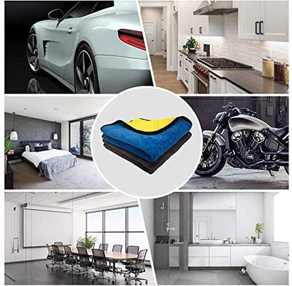 Microfiber Cleaning Cloth 650 GSM for Car & Motorbike- Pack of 1 (40 x 40 cm) for Home & Kitchen, Mobile, Laptop, Office- Lint Free Dual Layer Ultra-Thick Super Absorbent Towel