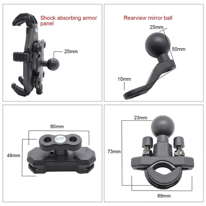 LIU HJG BullHead Mobile Holder Shock Proof and Anti Vibration With Mirror and Handle Mount Motorcycle