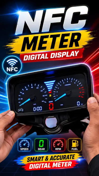 Meta Title: NFC Digital Meter for CG125 | Digital Speedometer & Gear Indicator
 Meta Description: Upgrade your bike with the ultimate NFC Digital Meter for CG125. Features a high-definition digital display, RPM meter, fuel gauge, and digital gear indicator. Direct fit, easy install!
 URL Handle: ⁠nfc-digital-meter-cg125-speedometer⁠