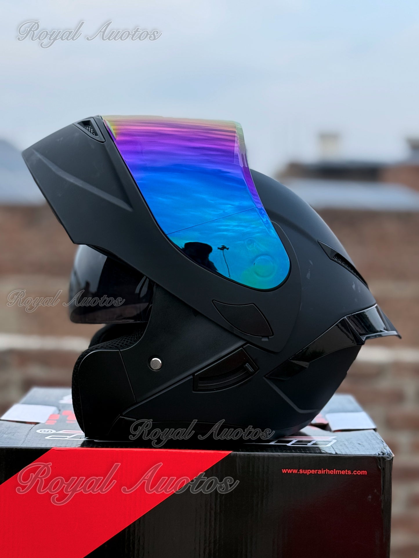 Superair SP 902 DOT certified helmet  Matt black in multi viosr smart ( Revo helmet )