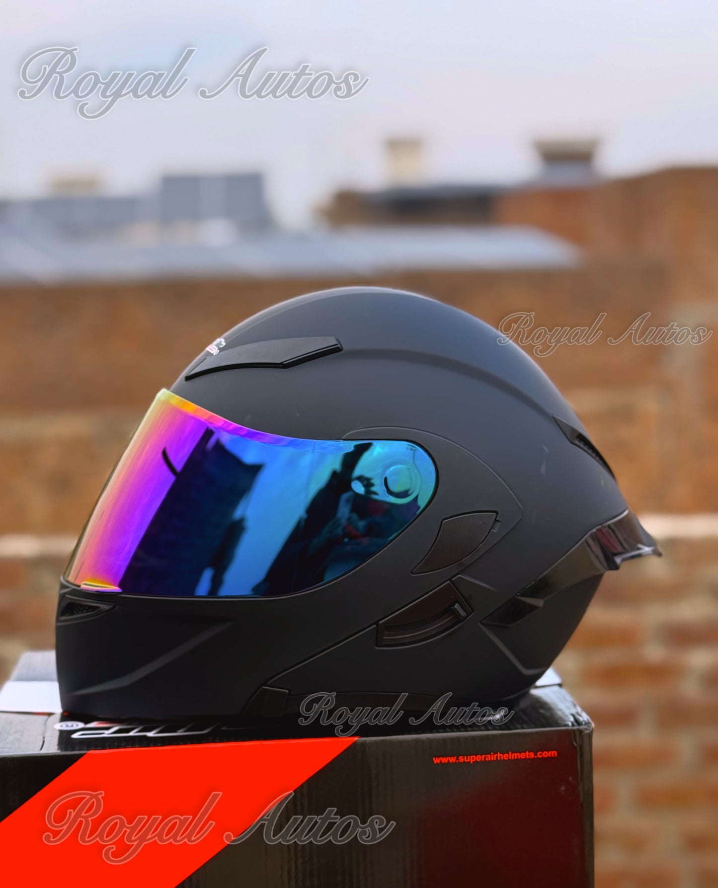 Superair SP 902 DOT certified helmet  Matt black in multi viosr smart ( Revo helmet )
