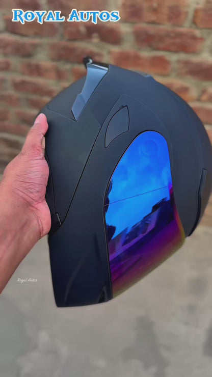 SuperAir 902 plain Matt Black in multi visor Helmet smart shape with Spoiler DOT certified Helmet SP902