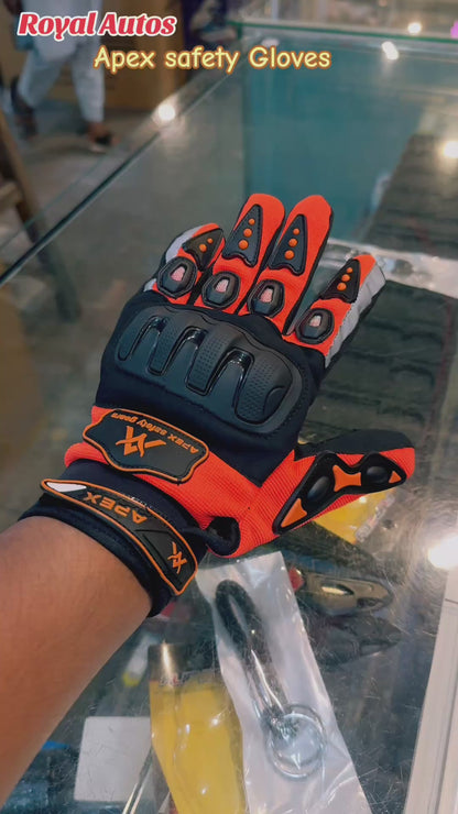Apex Safety Gloves Strong Grip , Touch mobile sensor ,  2 Reflector glow in night & washable