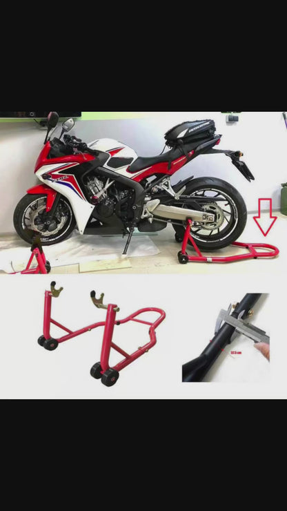 Motorcycle Black Paddock Stand / Rear Wheel Lift Stand For Heavy Bikes