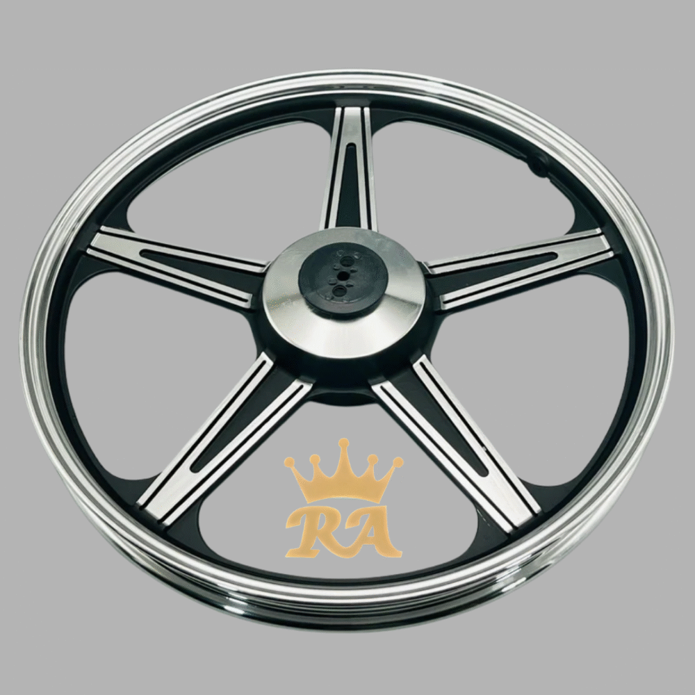 CD70 STAR SHAPE Alloy Rim Set – Silver with Black Lines