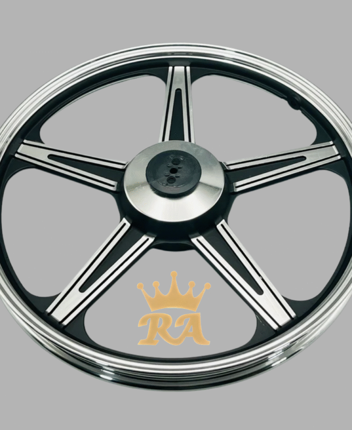 CD70 STAR SHAPE Alloy Rim Set – Silver with Black Lines