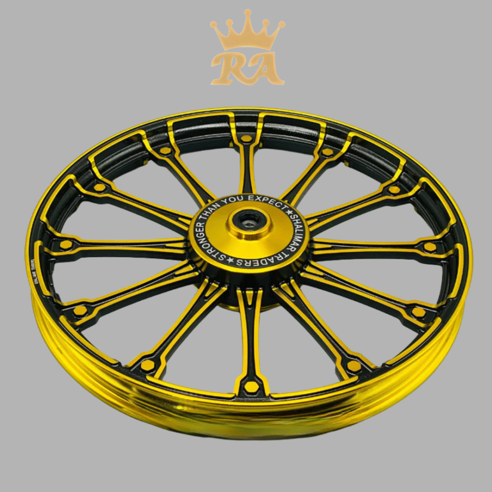 Crown Golden Alloy Rims for Honda CD70 - Image 2
