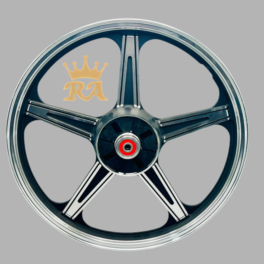 CD70 STAR SHAPE Alloy Rim Set – Silver with Black Lines - Image 3