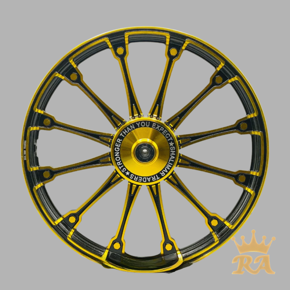 Crown Golden Alloy Rims for Honda CD70 - Image 3