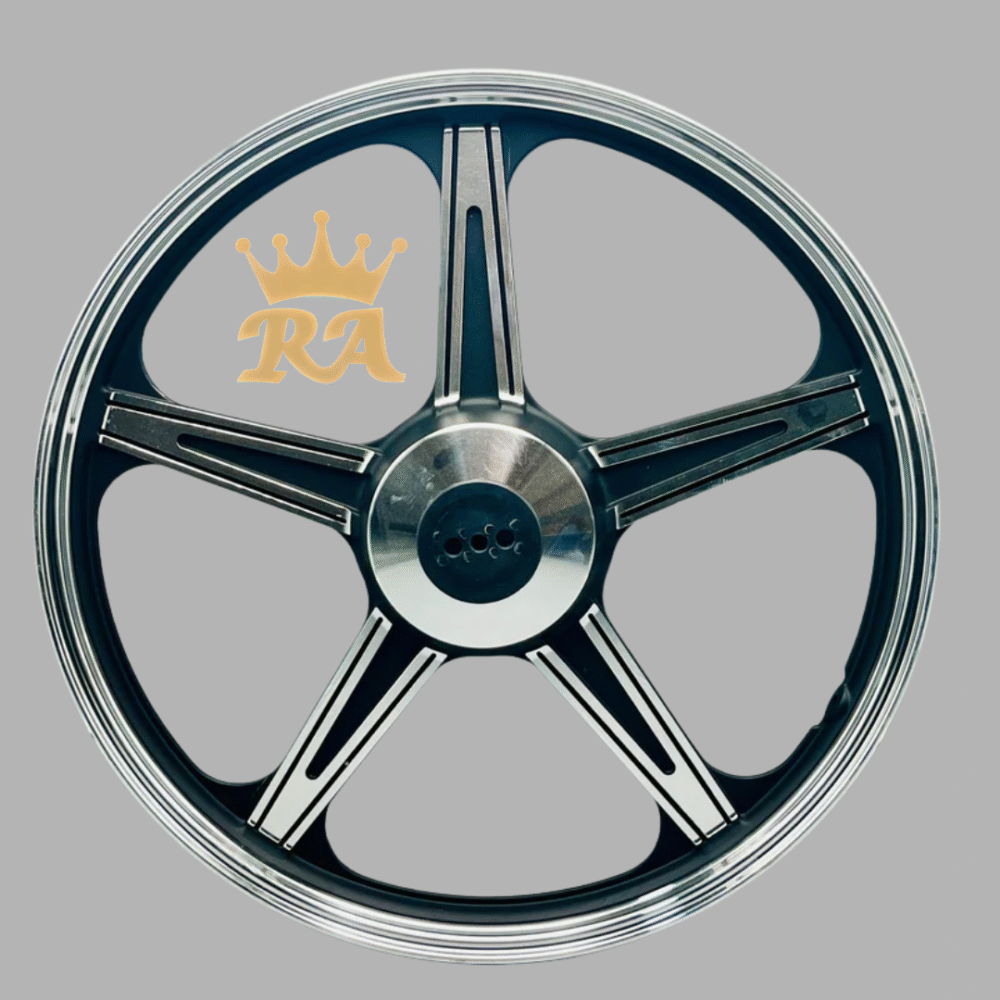 CD70 STAR SHAPE Alloy Rim Set – Silver with Black Lines - Image 4